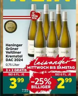 Billa Heninger Grüner Veltliner Kremstal DAC 2024 Angebot