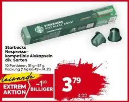 Billa Starbucks Nespresso-kompatible Alukapseln div. Sorten Angebot