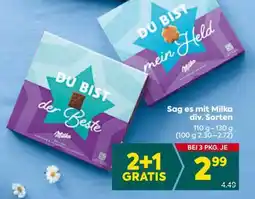 Billa Sag es mit Milka div. Sorten Angebot