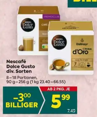 Billa Nescafé Dolce Gusto div. Sorten Angebot