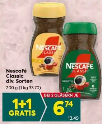 Billa Nescafé Classic div. Sorten Angebot
