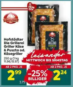 Billa Hofstädter Die Grillerei Griller Käse & Puszta od. Käsegriller Angebot