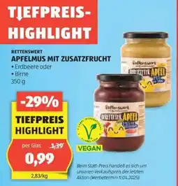 Hofer RETTENSWERT APFELMUS MIT ZUSATZFRUCHT Angebot