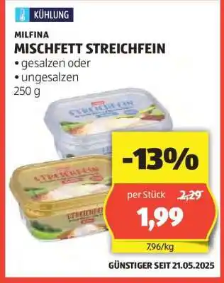 Hofer MILFINA MISCHFETT STREICHFEIN Angebot