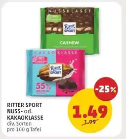 PENNY RITTER SPORT NUSS- od. KAKAOKLASSE Angebot