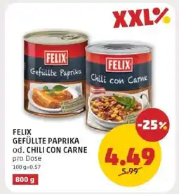 PENNY FELIX GEFÜLLTE PAPRIKA od. CHILI CON CARNE Angebot
