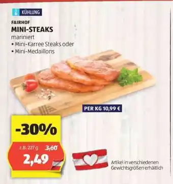 Hofer FAIRHOF MINI-STEAKS Angebot