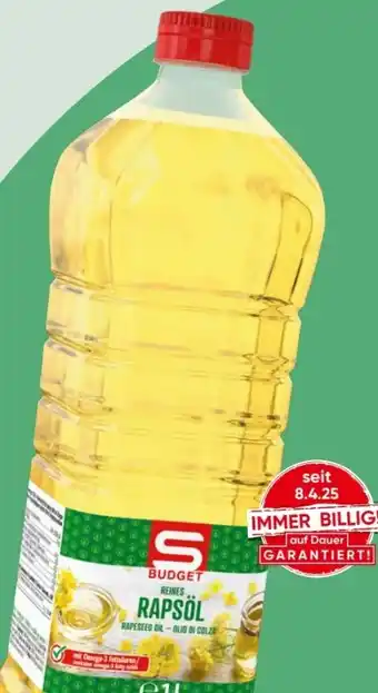 Spar S Budget Rapsöl Angebot