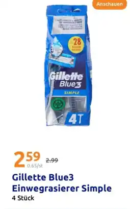 Action Gillette blue3 einwegrasierer simple Angebot