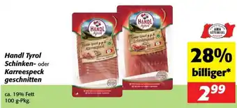 Nah&Frisch Handl tyrol schinken oder karreespeck geschnitten Angebot