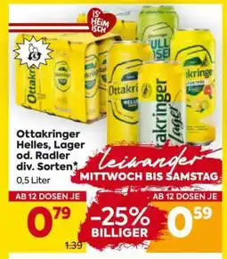 Billa Ottakringer Helles, Lager od. Radler div. Sorten Angebot
