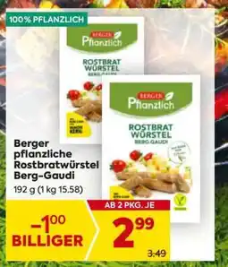 Billa Berger pflanzliche Rostbratwürstel Berg-Gaudi Angebot