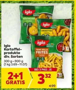 Billa Iglo Kartoffelprodukte div. Sorten Angebot