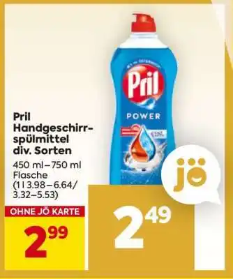 Billa Pril Handgeschirrspülmittel div. Sorten Angebot