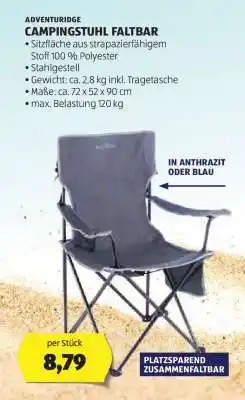 Hofer ADVENTURIDGE CAMPINGSTUHL FALTBAR Angebot