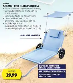 Hofer BELAVI STRAND- UND TRANSPORTLIEGE Angebot