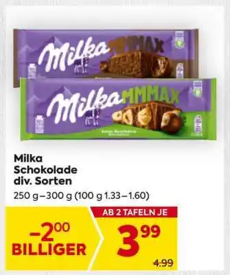 Billa Milka Schokolade div. Sorten Angebot