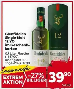 Billa Glenfiddich Single Malt 12 YO im Geschenkkarton Angebot