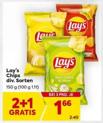 Billa Lay’s Chips div. Sorten Angebot