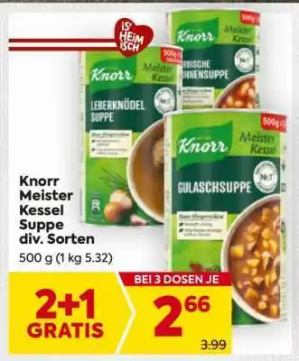 Billa Knorr Meister Kessel Suppe div. Sorten Angebot