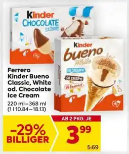 Billa Ferrero Kinder Bueno Classic, White od. Chocolate Ice Cream Angebot
