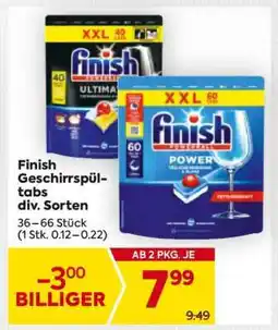 Billa Finish Geschirrspül-tabs div. Sorten Angebot