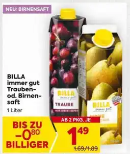 Billa BILLA immer gut Trauben- od. Birnensaft Angebot