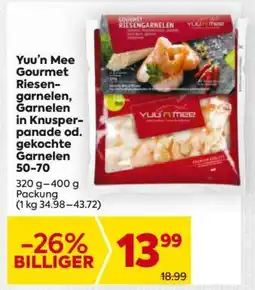 Billa Yuu’n Mee Gourmet Riesengarnelen, Garnelen in Knusperpanade od. gekochte Garnelen 50–70 Angebot