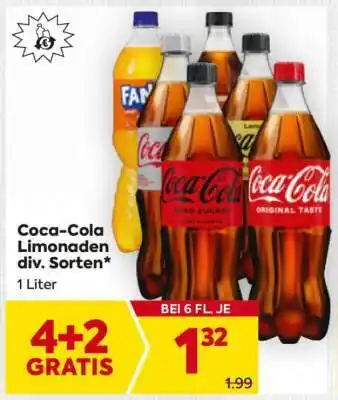 Billa Coca-Cola Limonaden div. Sorten Angebot