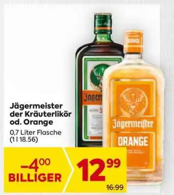 Billa Jägermeister der Kräuterlikör od. Orange Angebot