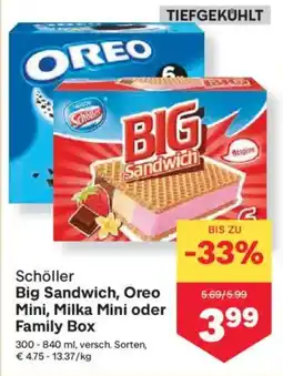 MPreis Big sandwich, oreo mini, milka mini oder family box Angebot