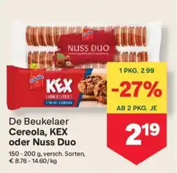 MPreis De beukelaer cereola, kex oder nuss duo Angebot