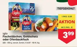 MPreis Iglo fischstäbchen, goldschatz oder ofenbackfisch Angebot