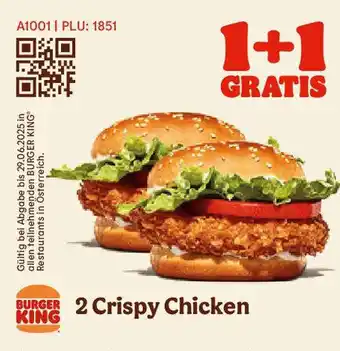Burger King Burger 2 crispy chicken Angebot