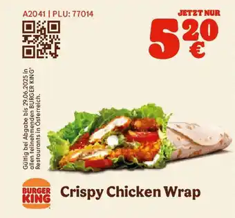 Burger King Crispy chicken wrap Angebot