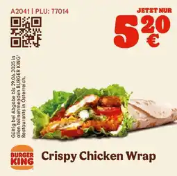Burger King Crispy chicken wrap Angebot