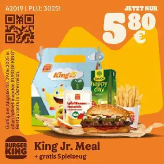 Burger King King jr. meal Angebot