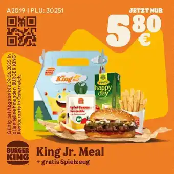 Burger King King jr. meal Angebot