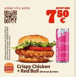 Burger King Crispy chicken king red bull Angebot
