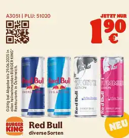 Burger King Red bull diverse sorten Angebot