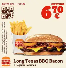 Burger King Long texas bbq bacon Angebot