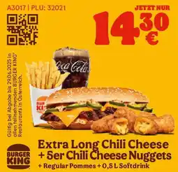Burger King Extra long chili cheese burger chili cheese nuggets Angebot
