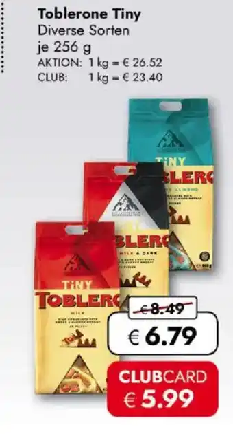 Travel FREE Toblerone tiny Angebot