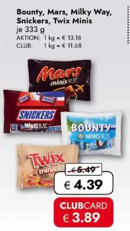 Travel FREE Bounty, mars, milky way, snickers, twix minis Angebot