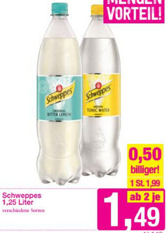 Sutterlüty Schweppes 1,25 Liter Angebot