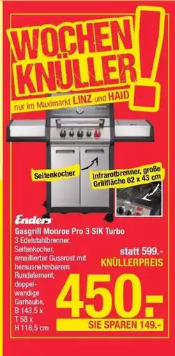 Maximarkt Gasgrill monroe pro 3 sik turbo Angebot