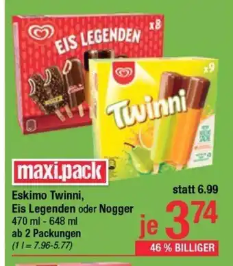 Maximarkt Eskimo twinni, eis legenden oder nogger Angebot