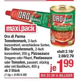Maximarkt Oro di parma tomatenmark, 3-fach konzentriert Angebot