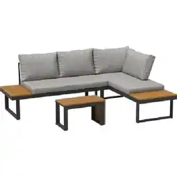 OBI Lounge-Set Lipson 3-teilig aus Akazienholz und Aluminium Grau OBI Angebot