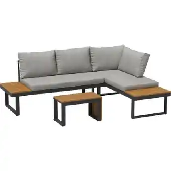 OBI Lounge-Set Lipson 3-teilig aus Akazienholz und Aluminium Grau OBI Angebot